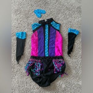 Glamour Vibrant Dance Ensemble in Pink and Blue Size Large Adult